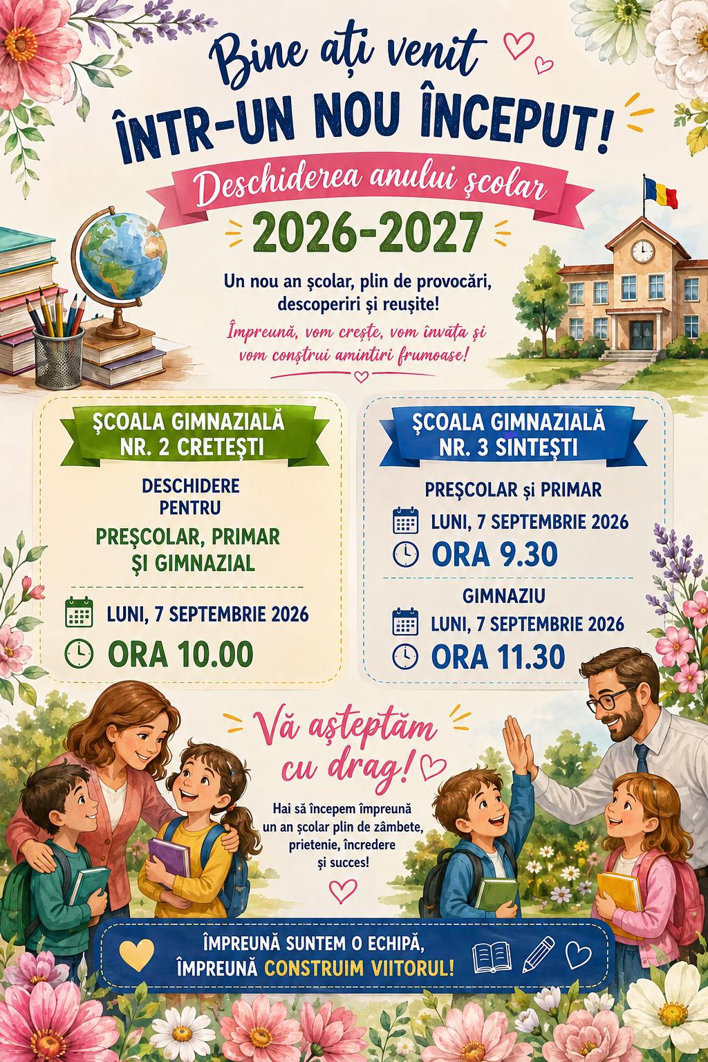 Început an școlar 2026-2027